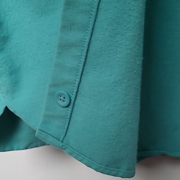 L.L.Bean Aqua Blue long sleeve button up chamois shirt M Tall - Picture 2 of 7